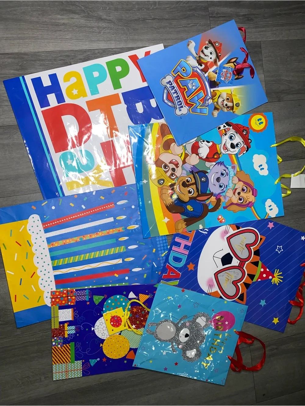 Party City Blue Multicolor Birthday Gift Bags - Pack Assortment